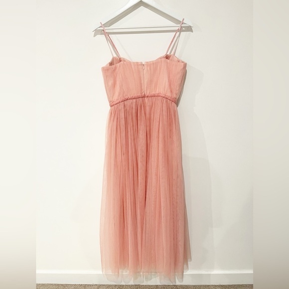 Sau Lee Revolve Selina Tulle Bustier Midi Ballerina Dress in Pink & Blush size 6 - Picture 4 of 7